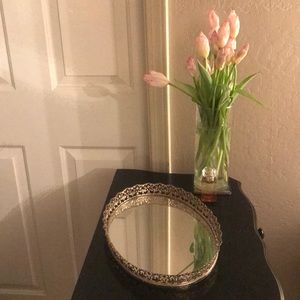 Mirrored Oval Tray